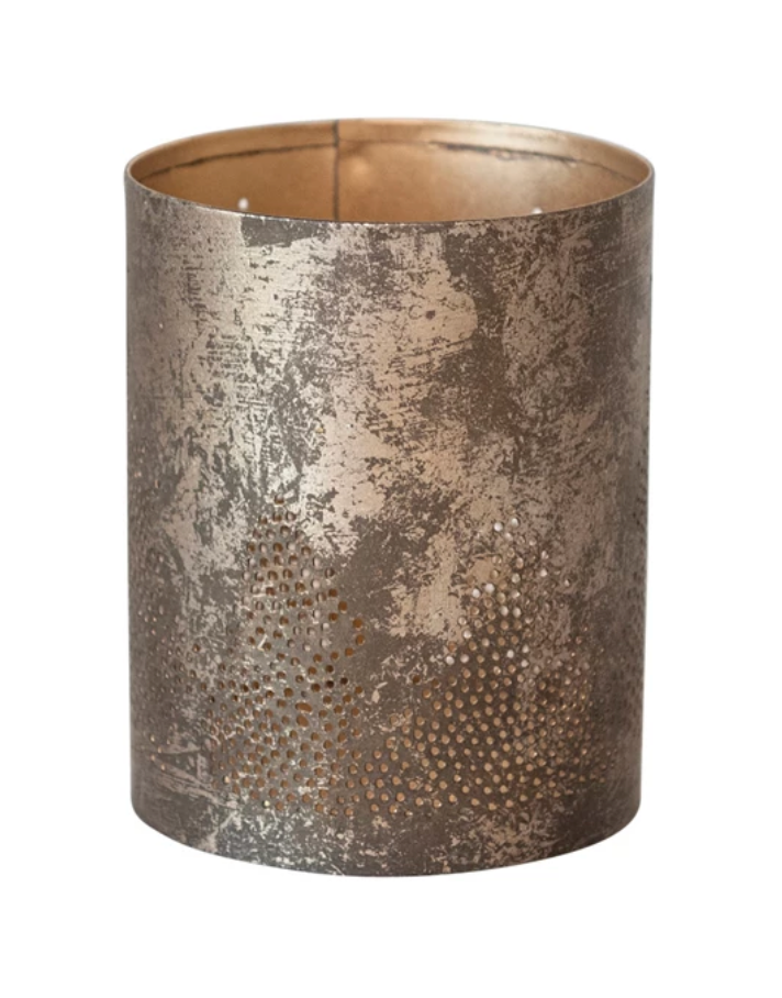 Metal Votive Holder with Tree Cut-Outs