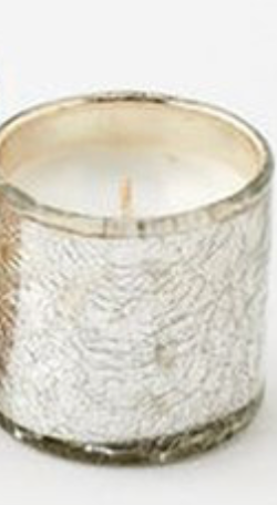 Crackle Glass Holiday Votive with Poured Wax