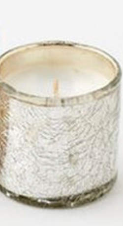 Crackle Glass Votive with Poured Wax