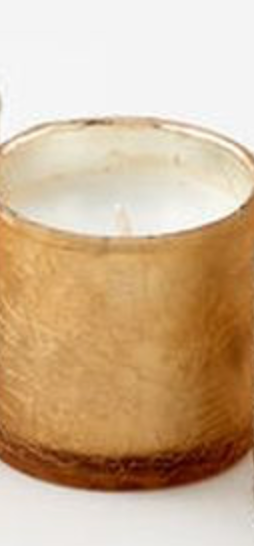 Crackle Glass Votive with Poured Wax