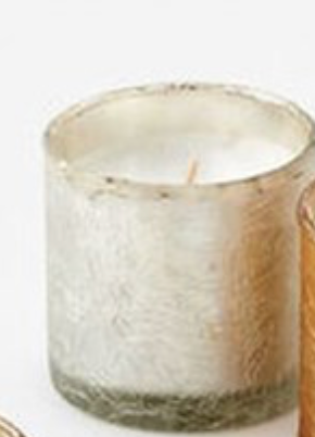 Crackle Glass Holiday Votive with Poured Wax