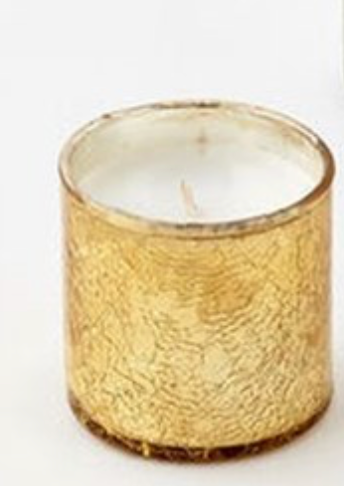 Crackle Glass Holiday Votive with Poured Wax