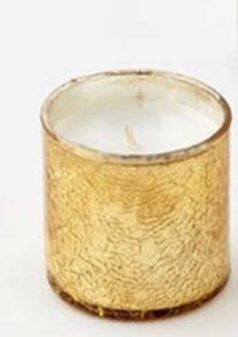 Crackle Glass Votive with Poured Wax
