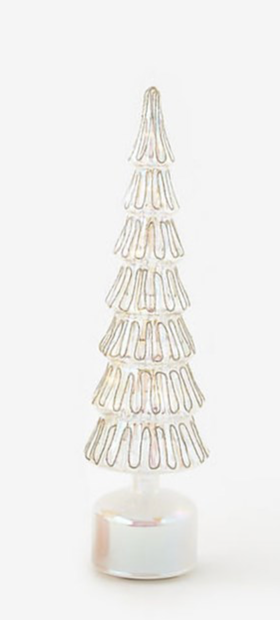 Revolving Lighted Glass Tree