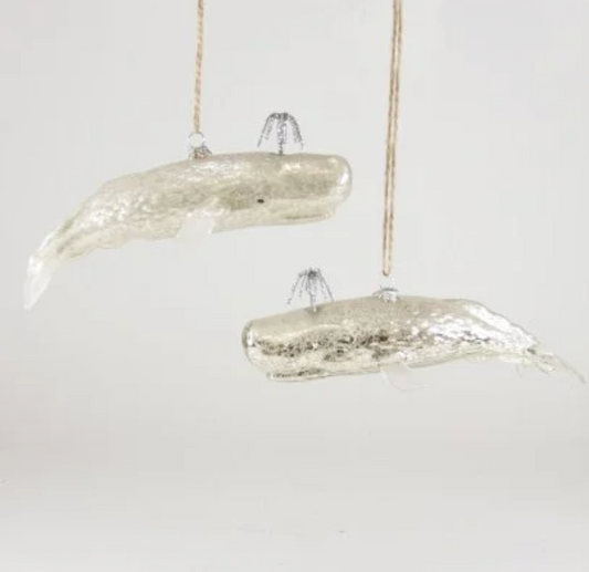 Shimmery Whale Ornament