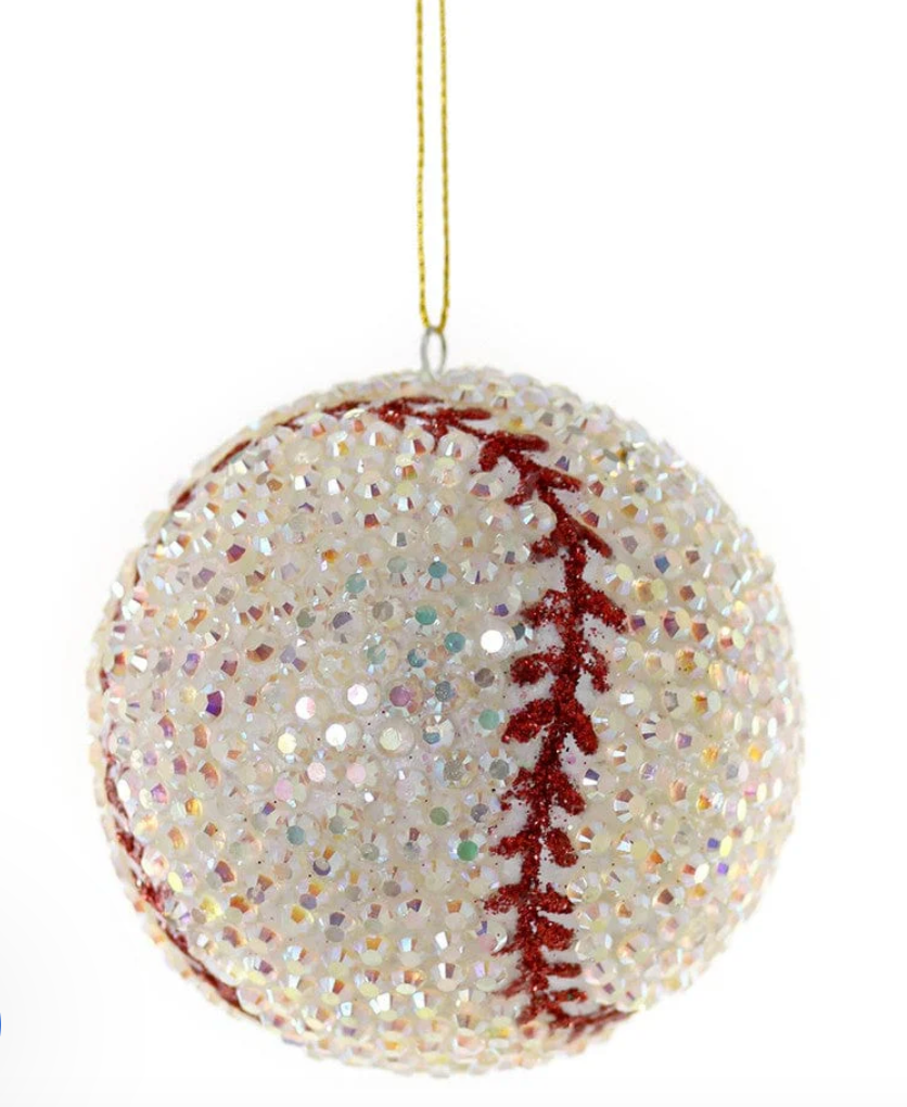 Jeweled Sports Ball Ornament