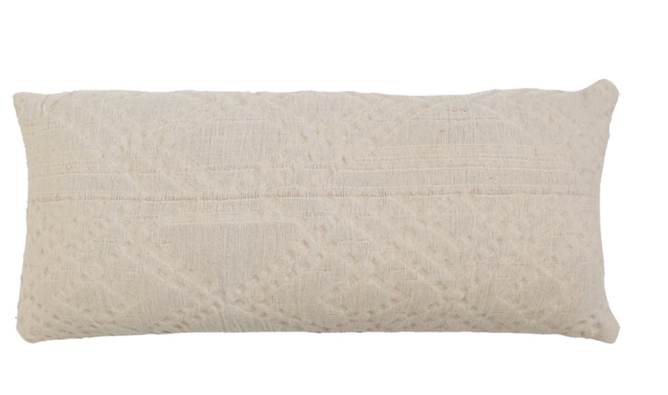 Woven Cotton Jacquard Lumbar Pillow