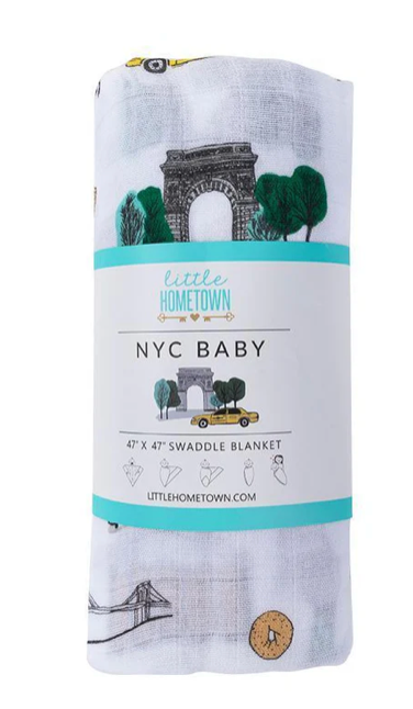 Little Hometown Muslin Swaddle Blanket