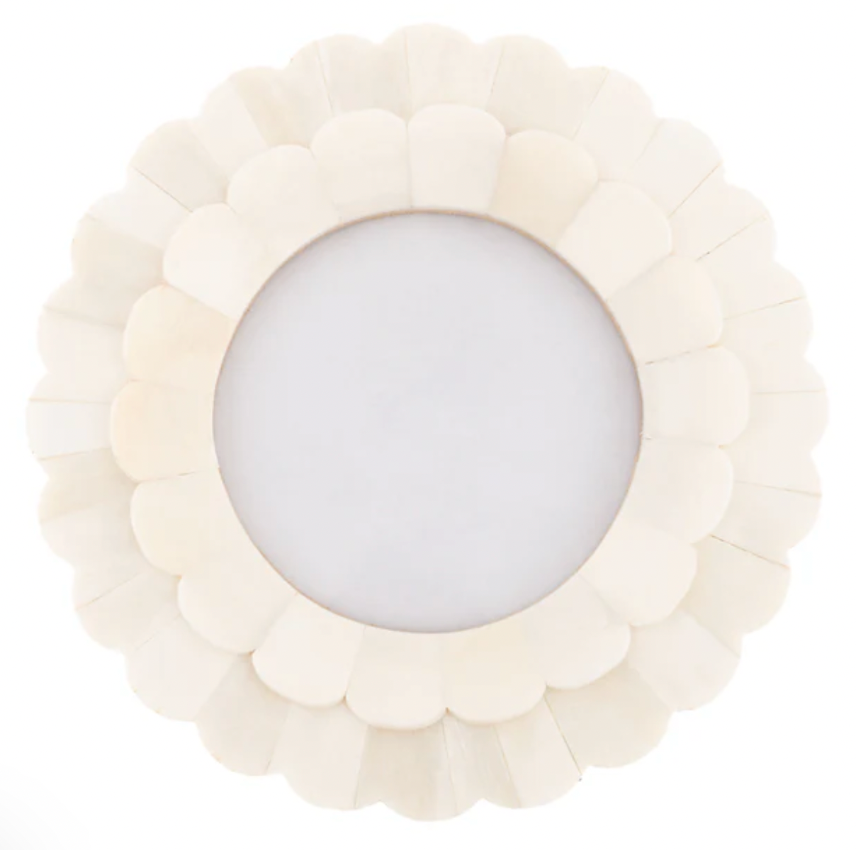 Natural Bone Round Picture Frame in Cream Floral