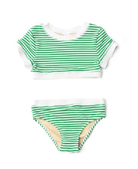 Ribbed Two Piece Crop Swimsuit