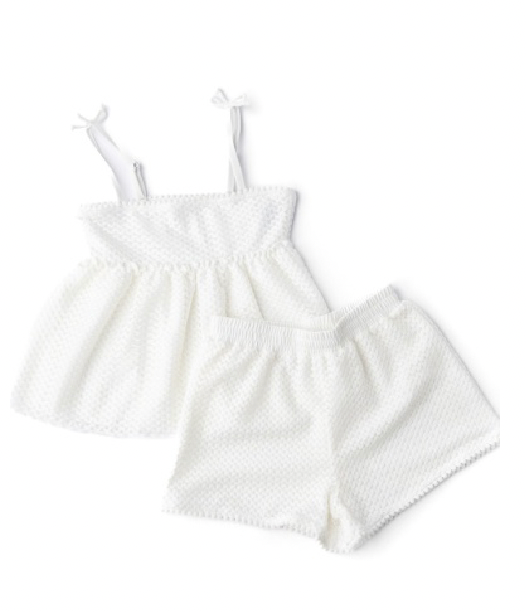 Girls Crochet Two Piece Short Set