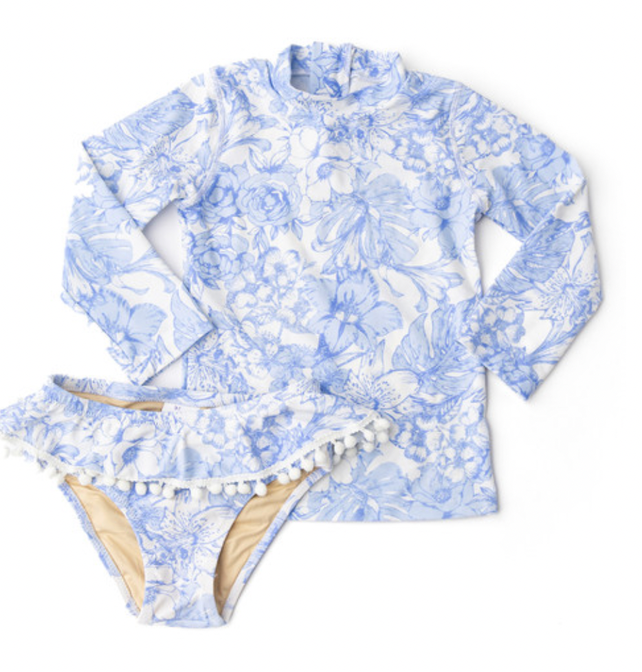 Girls Rashguard Swimsuit Set