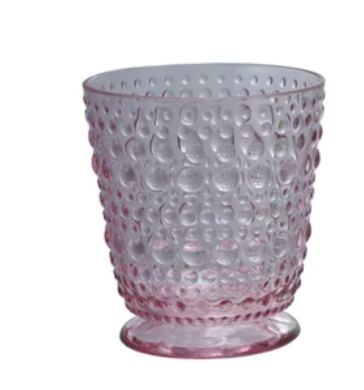 Acrylic Footed Drinking Glass with Raised Dots