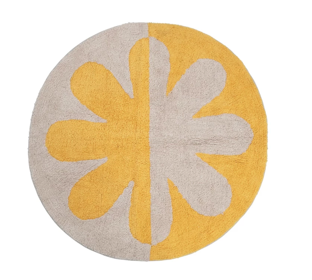 Cotton Tufted Two-Tone Flower Rug