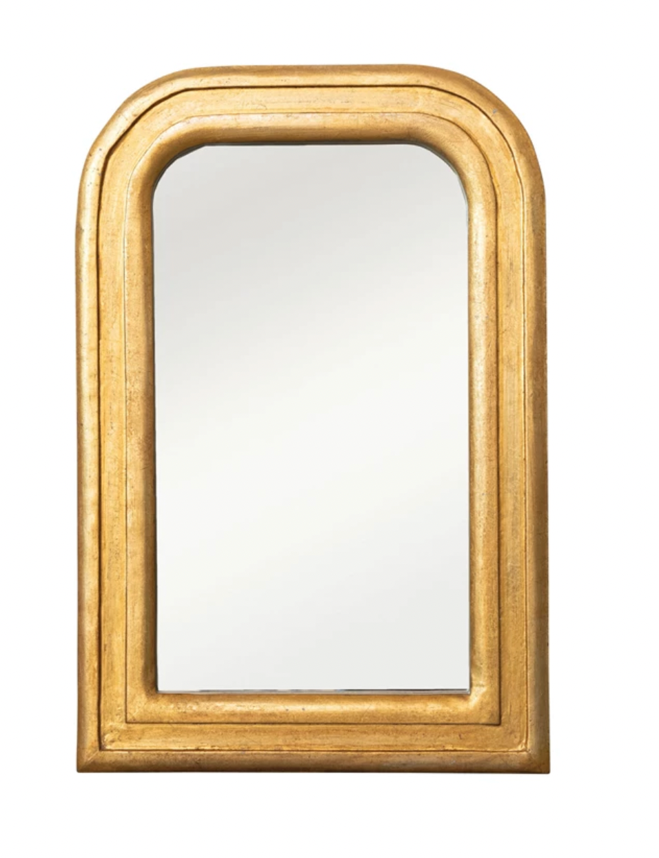 Arched Mango Wood Frame Gold Wall Mirror