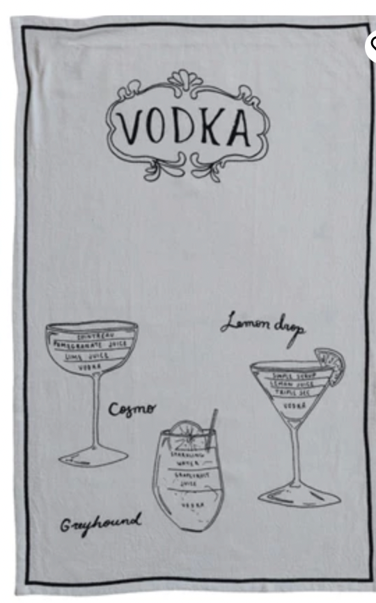 Linen Blend "Cocktail" Tea Towels
