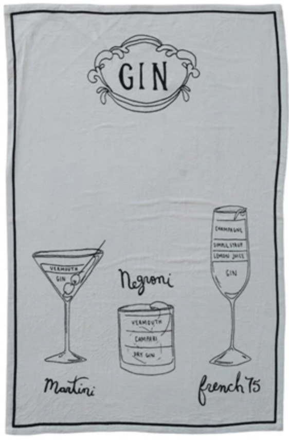 Linen Blend "Cocktail" Tea Towels
