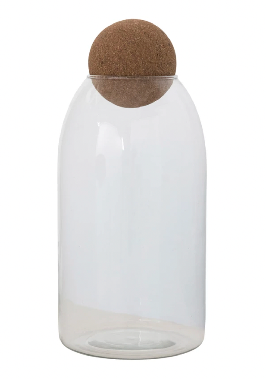 Glass Jar with Cork Ball Lid