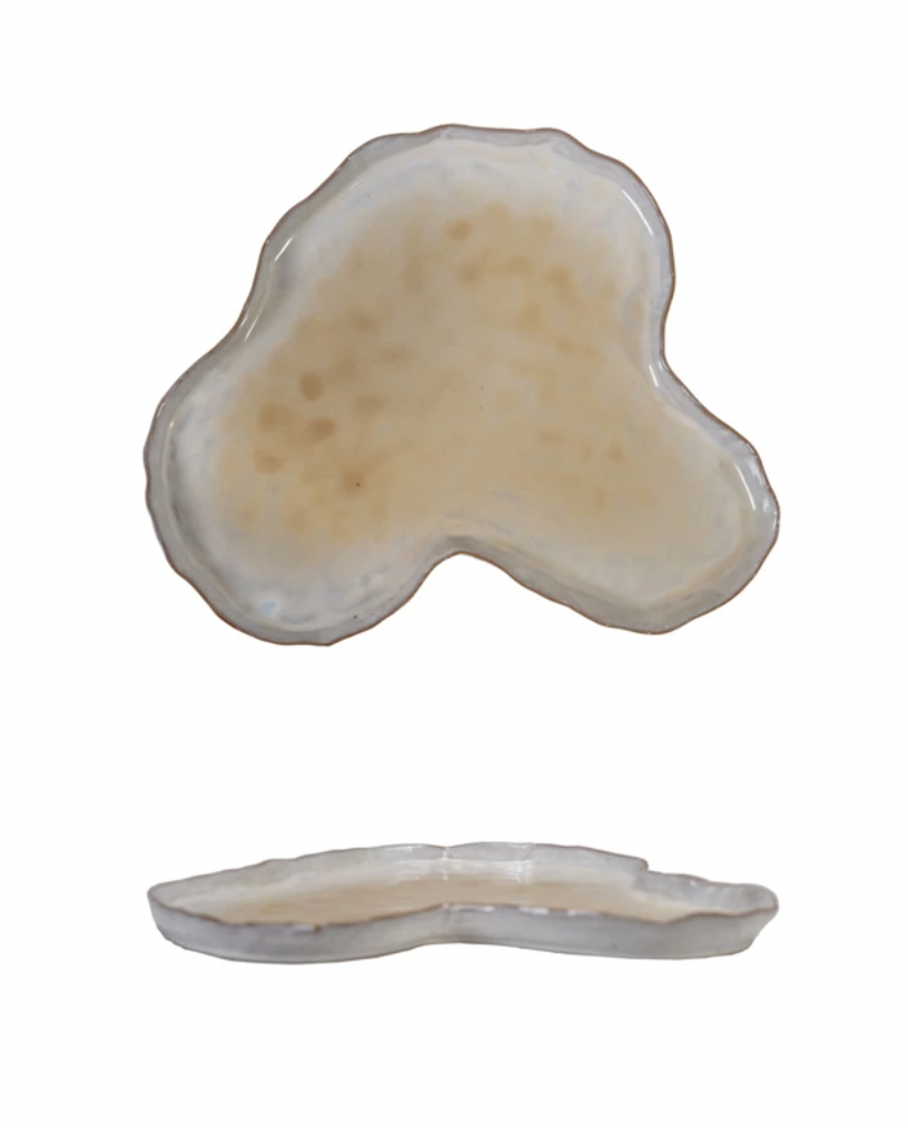 Stoneware Organic Shaped Plate
