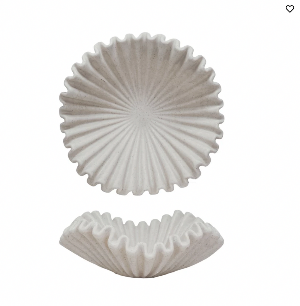 Decorative Resin Ruffled Bowl