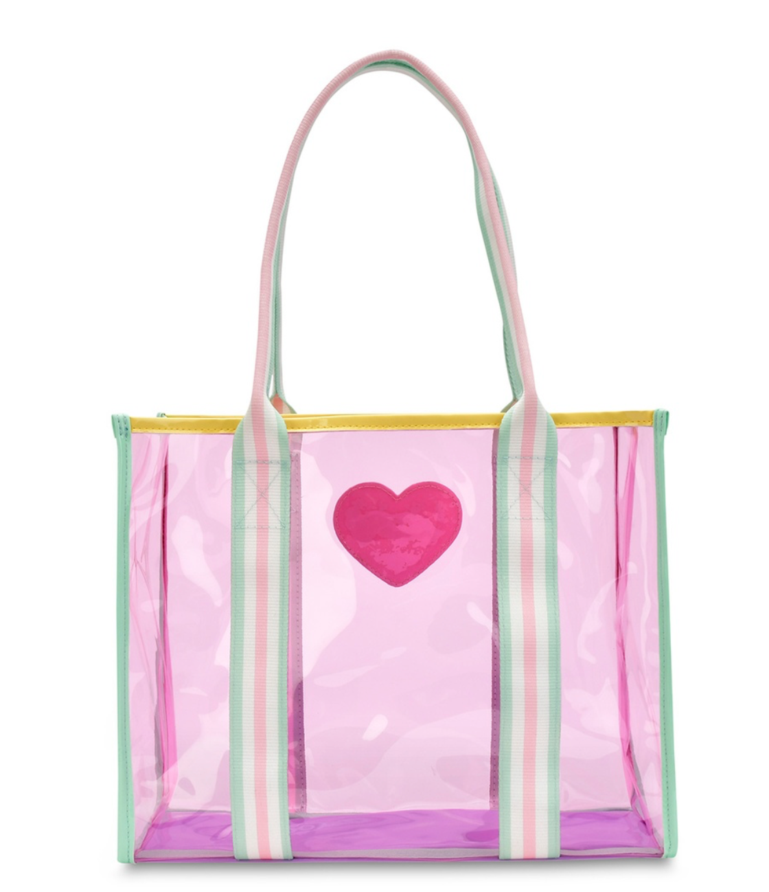 Color Block Clear Tote Bag