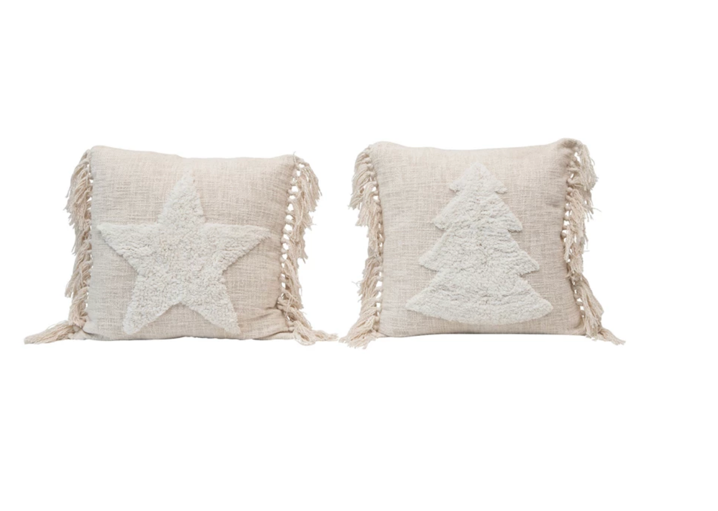 Punch Hook Pillow with Tassels and Insert