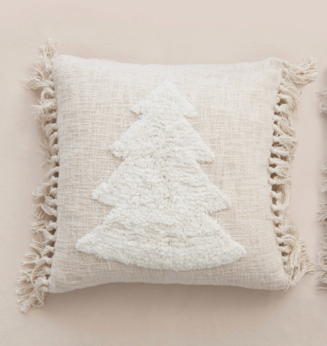 Punch Hook Pillow with Tassels and Insert