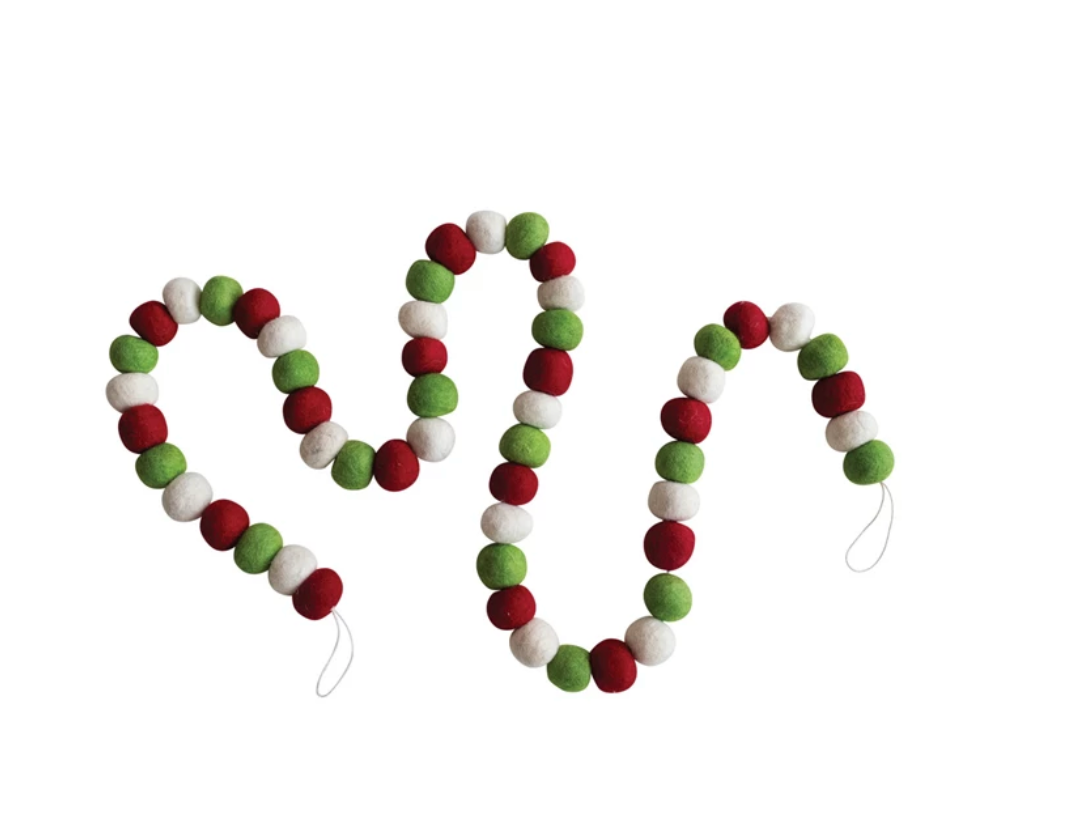 Handmade Wool Felt Ball Garland