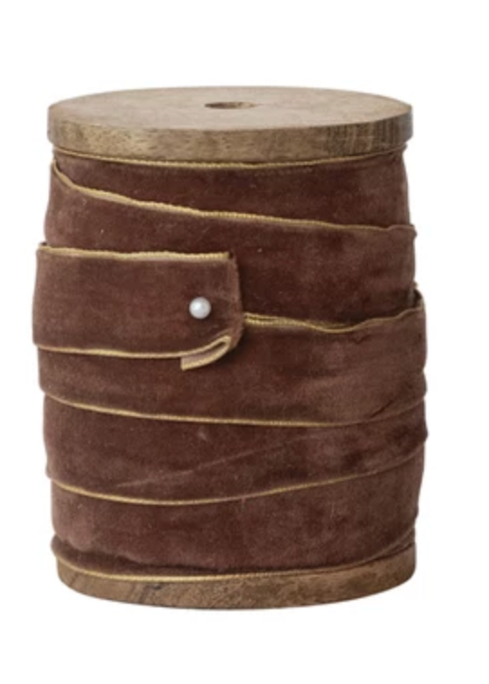 5 Yard Velvet Ribbon with Metallic Edges