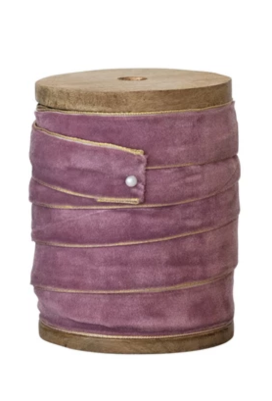 5 Yard Velvet Ribbon with Metallic Edges