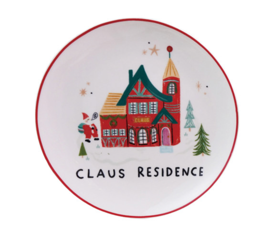Round North Pole Stoneware Plates