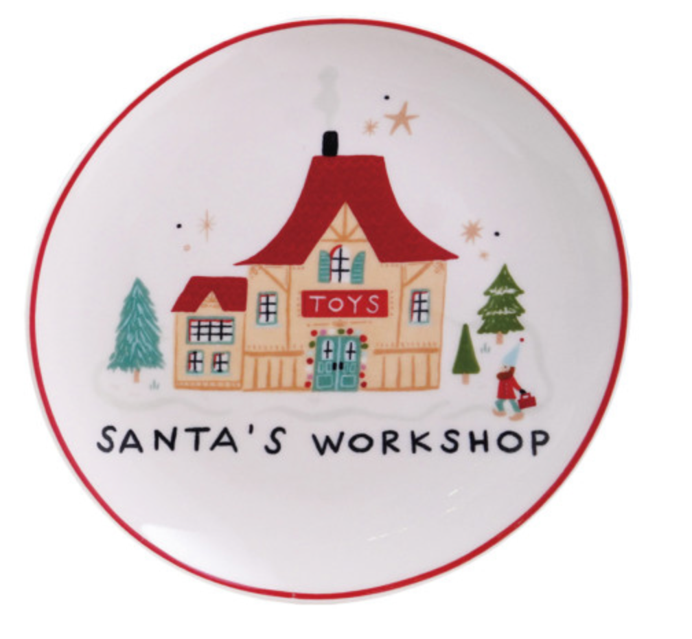 Round North Pole Stoneware Plates