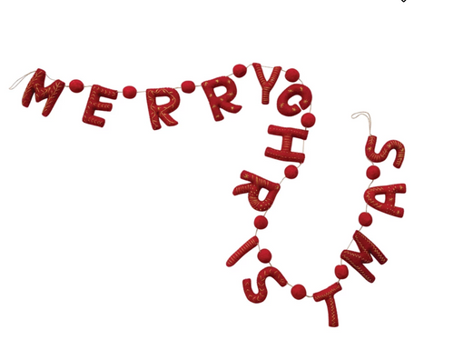 "Merry Christmas" Wool Garland