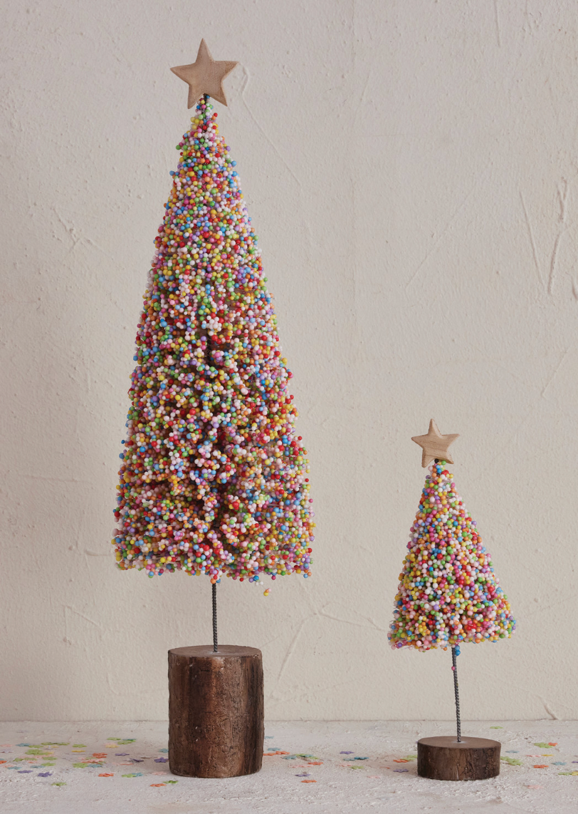 Foam + Resin Christmas Tree with Wood Base