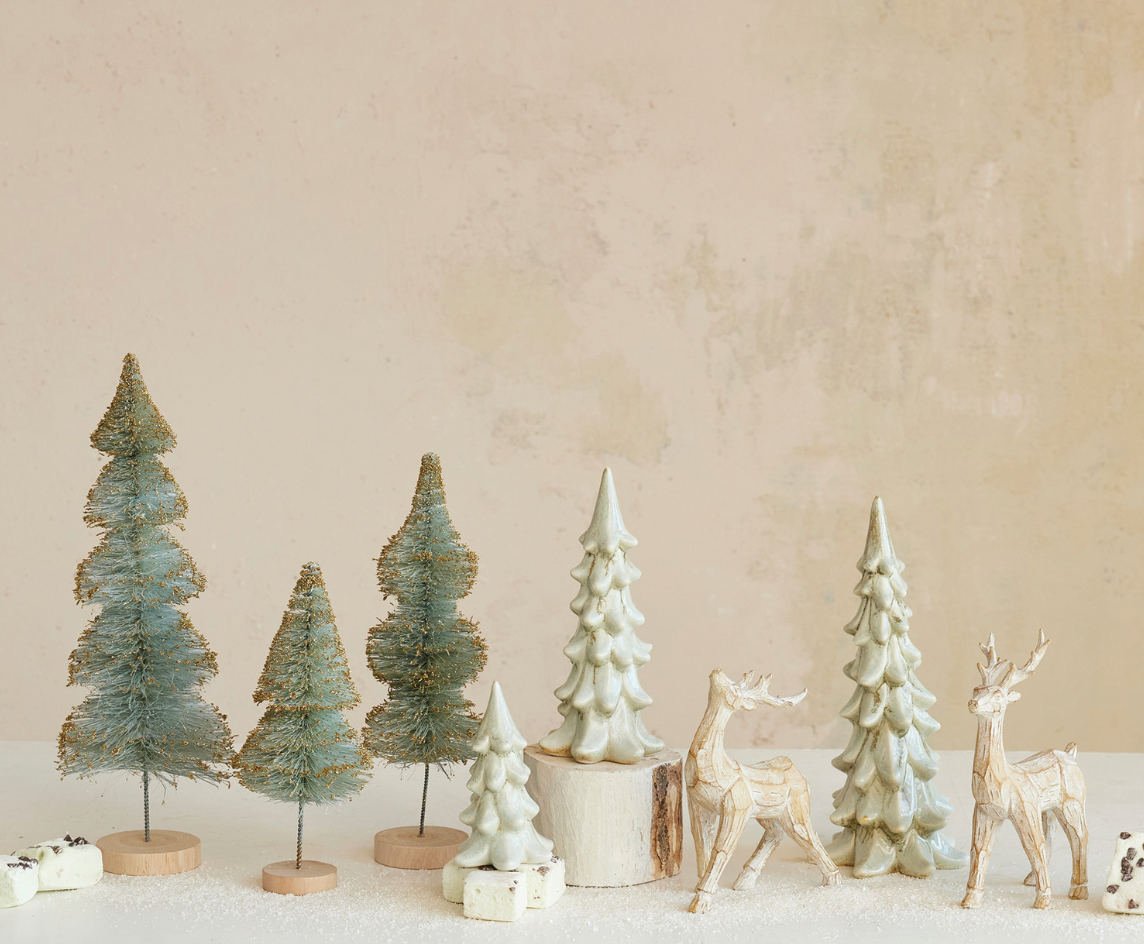 Sisal Tree with Gold Glitter