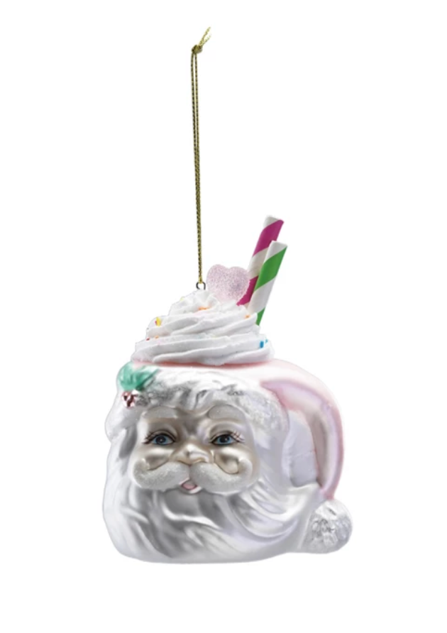 Santa Mug with Whipped Cream Ornament