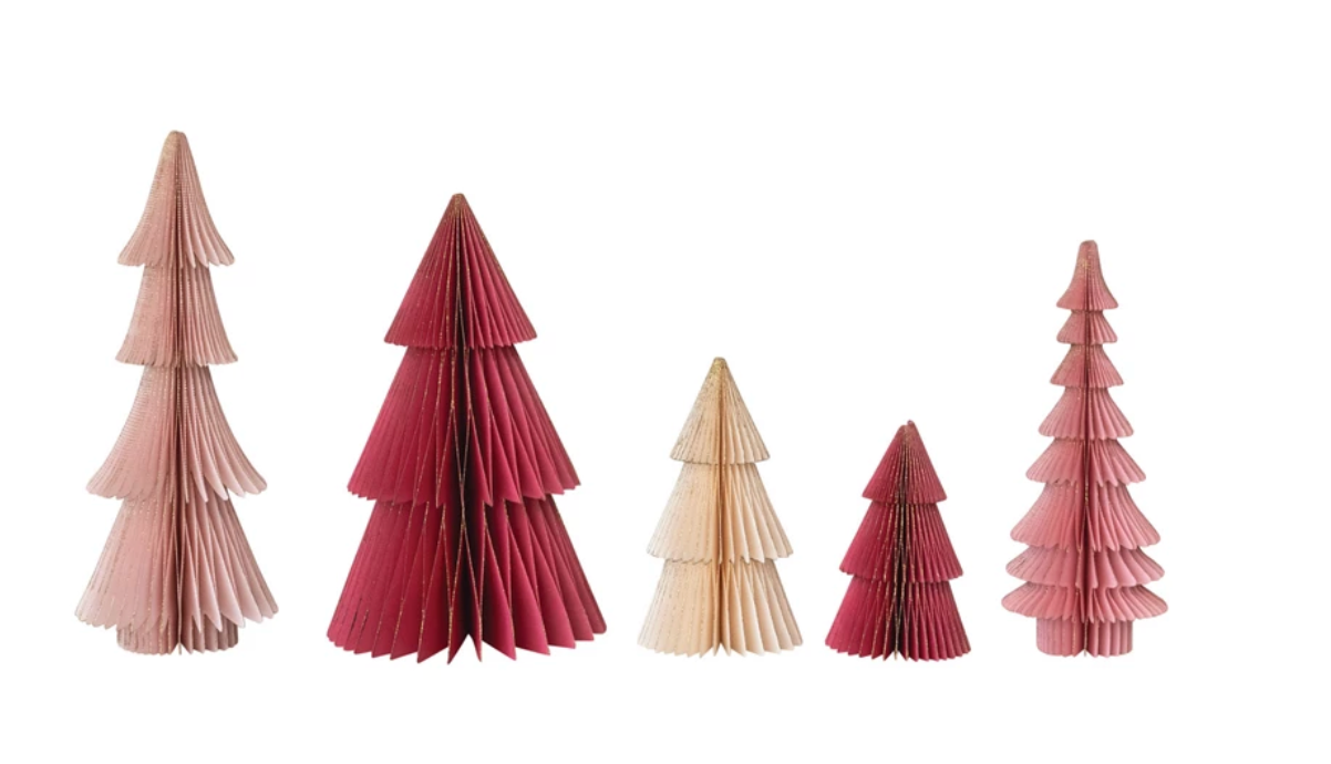 Paper Folding Honeycomb Trees with Gold Glitter