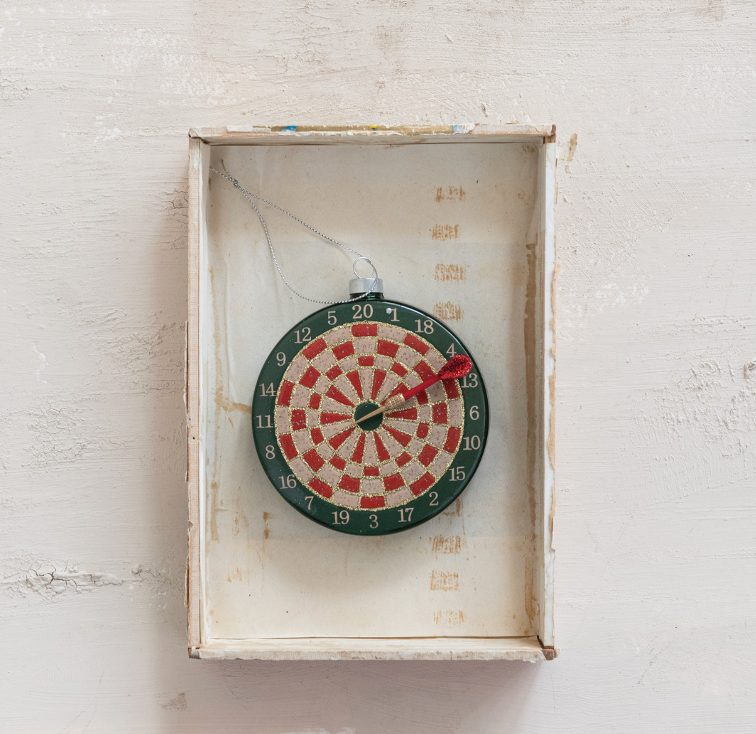 Glass Dart Board Ornament