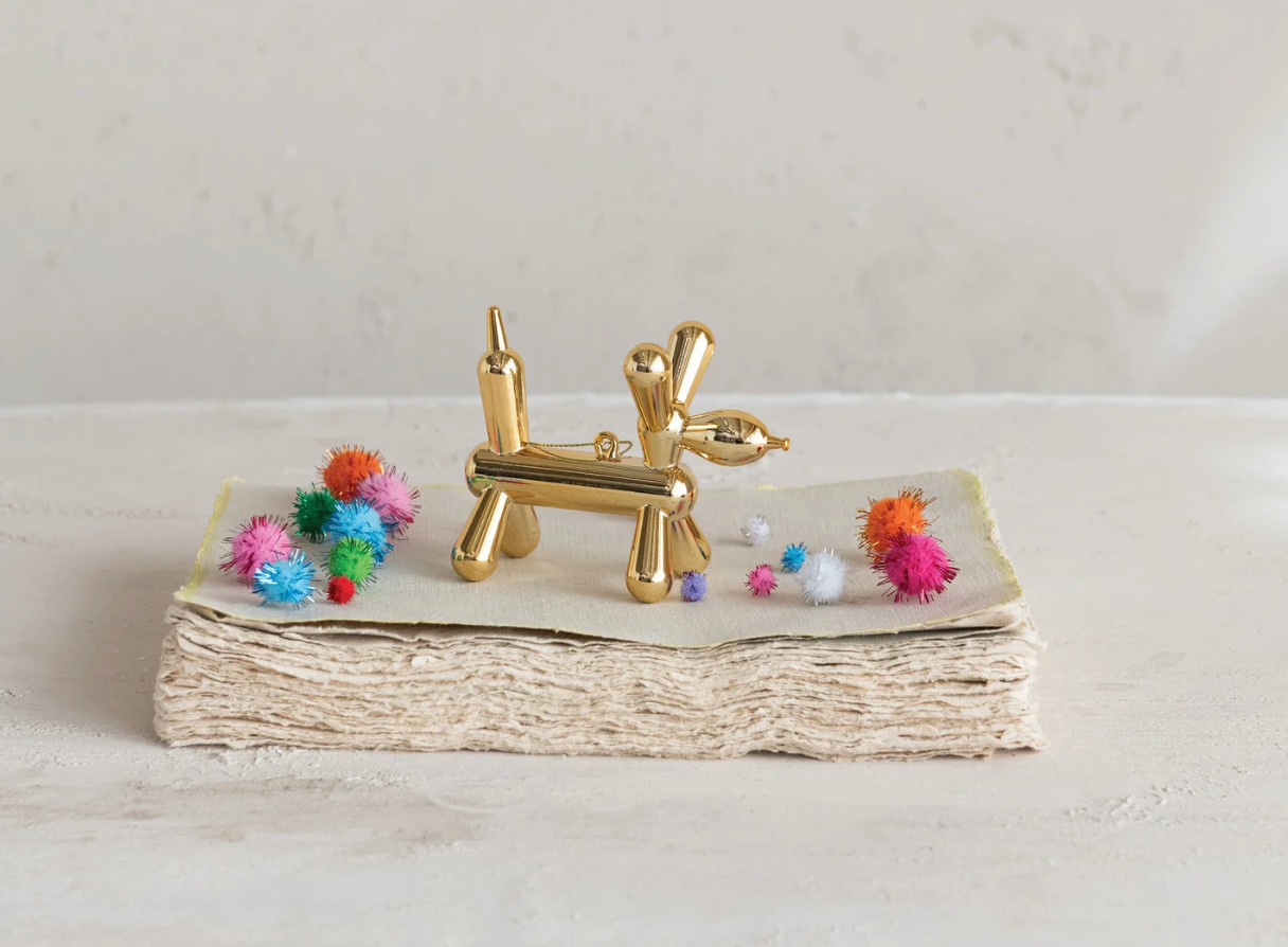 Plastic Gold Balloon Animal Ornament