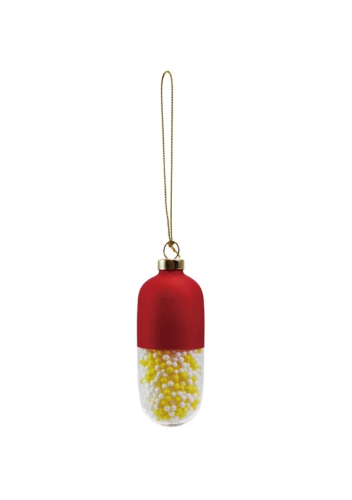 Glass "Chill Pill" Ornament