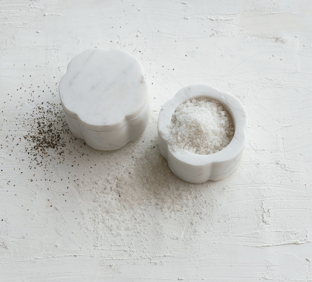 Marble Scalloped Stackable Pinch Pots