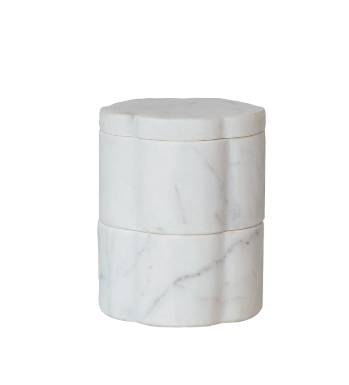 Marble Scalloped Stackable Pinch Pots