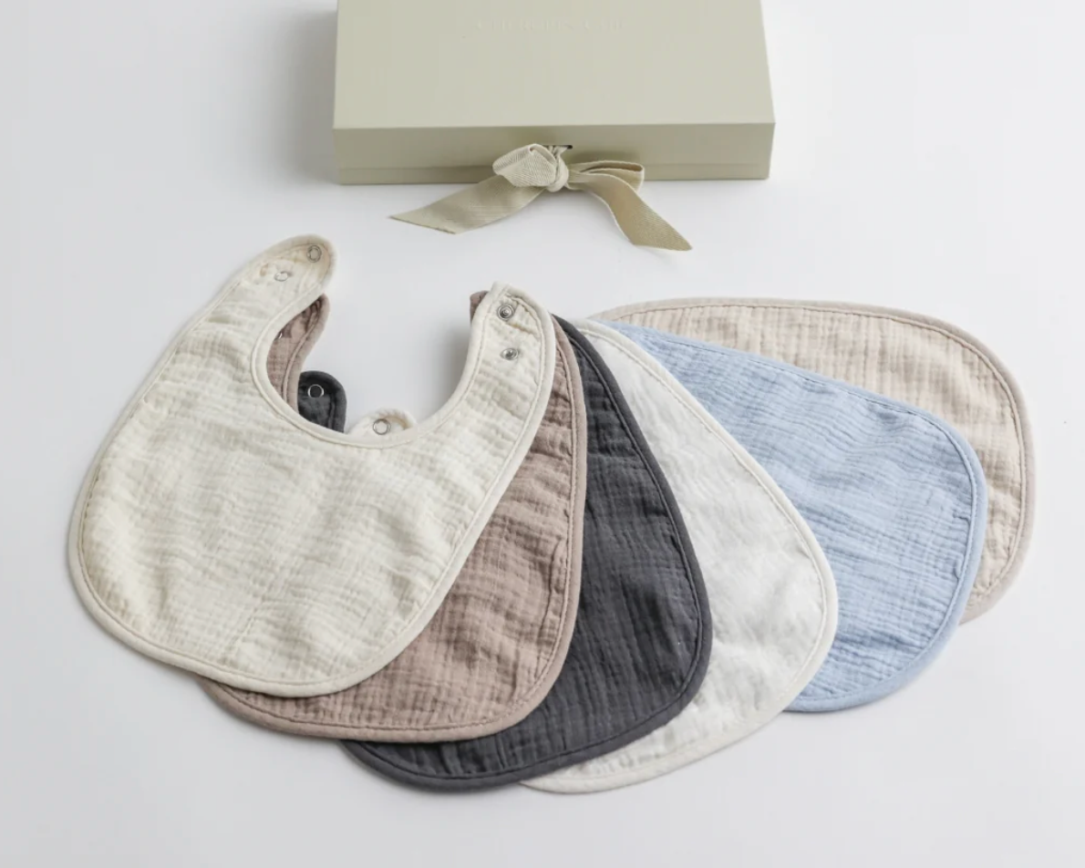 Soft Muslin Round Bibs
