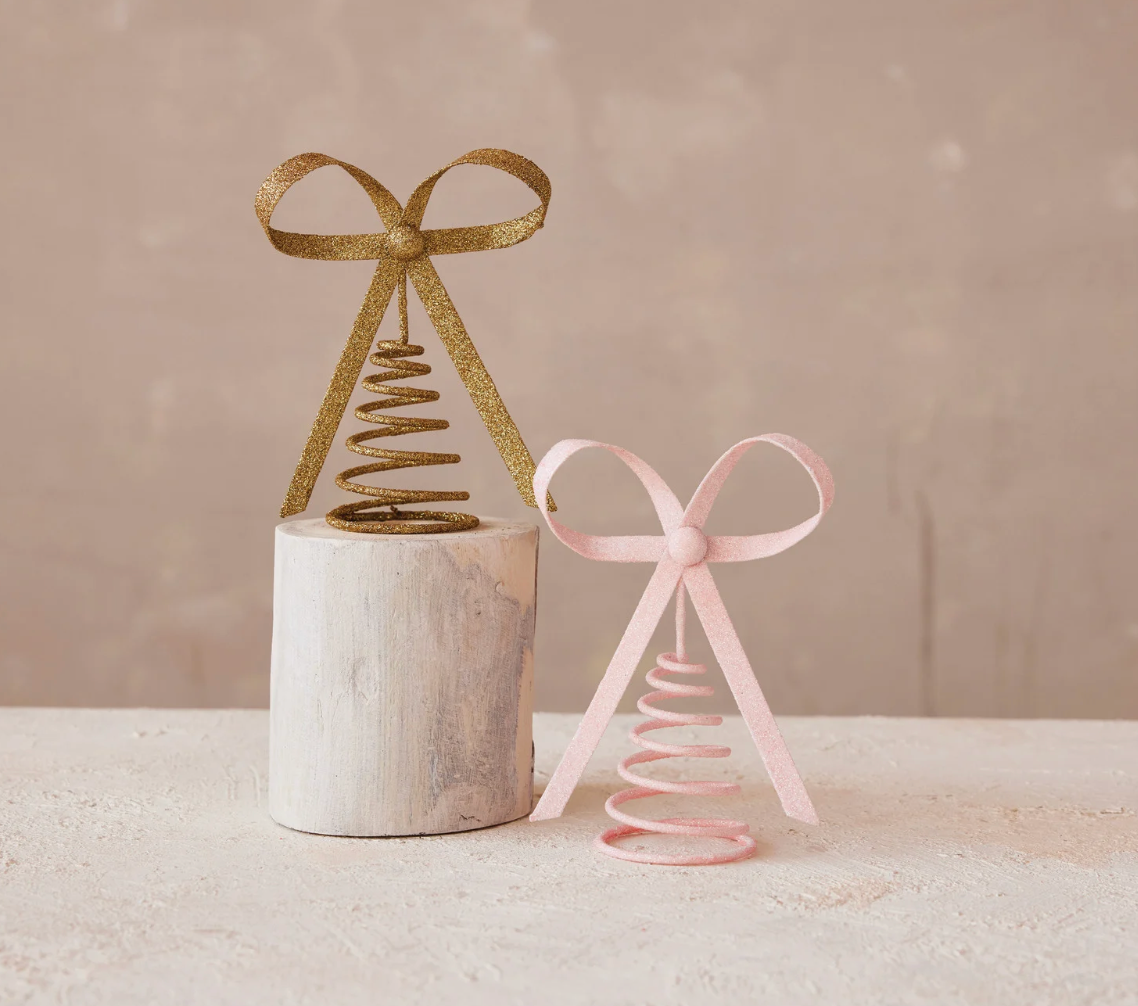 Glitter Metal Bow Tree Topper