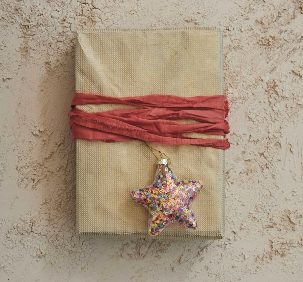 Sequin Glass Star Ornament