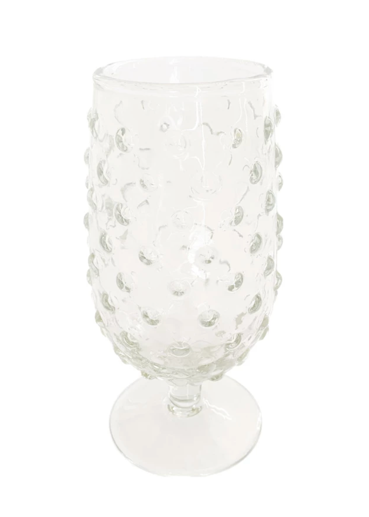 Recycled Glass Hobnail Stemmed Drinking Glass