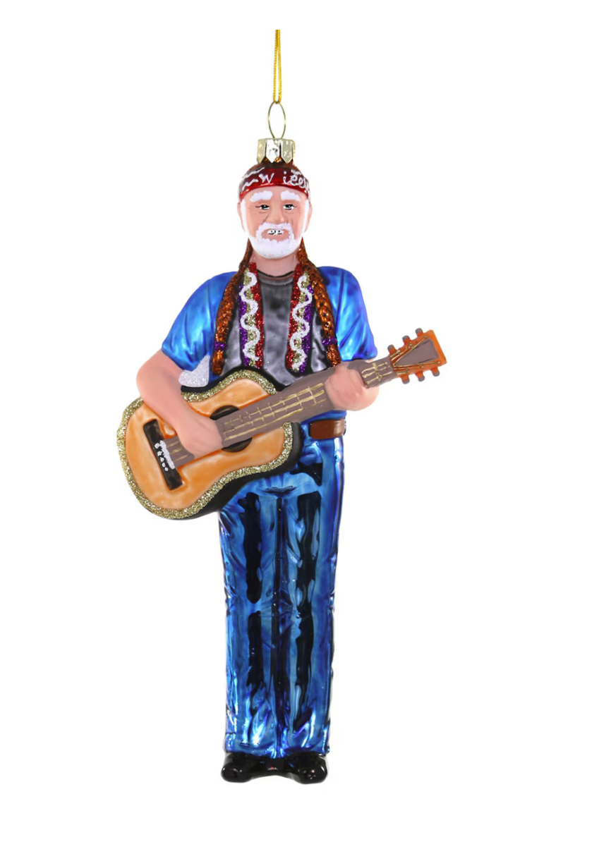 Cody Foster Willie Nelson with Guitar Ornament