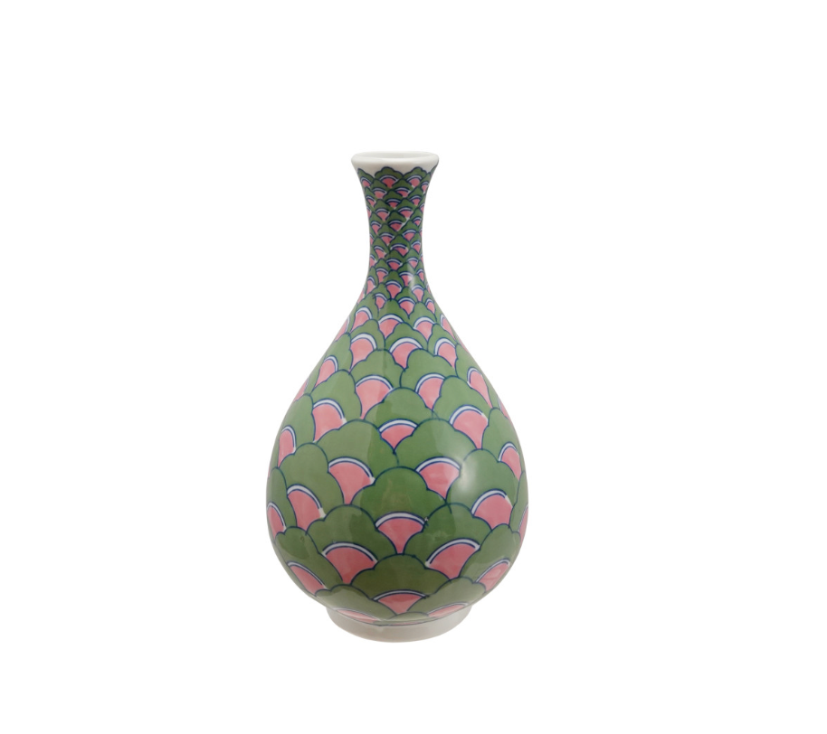 Hand-Painted Stoneware Vase