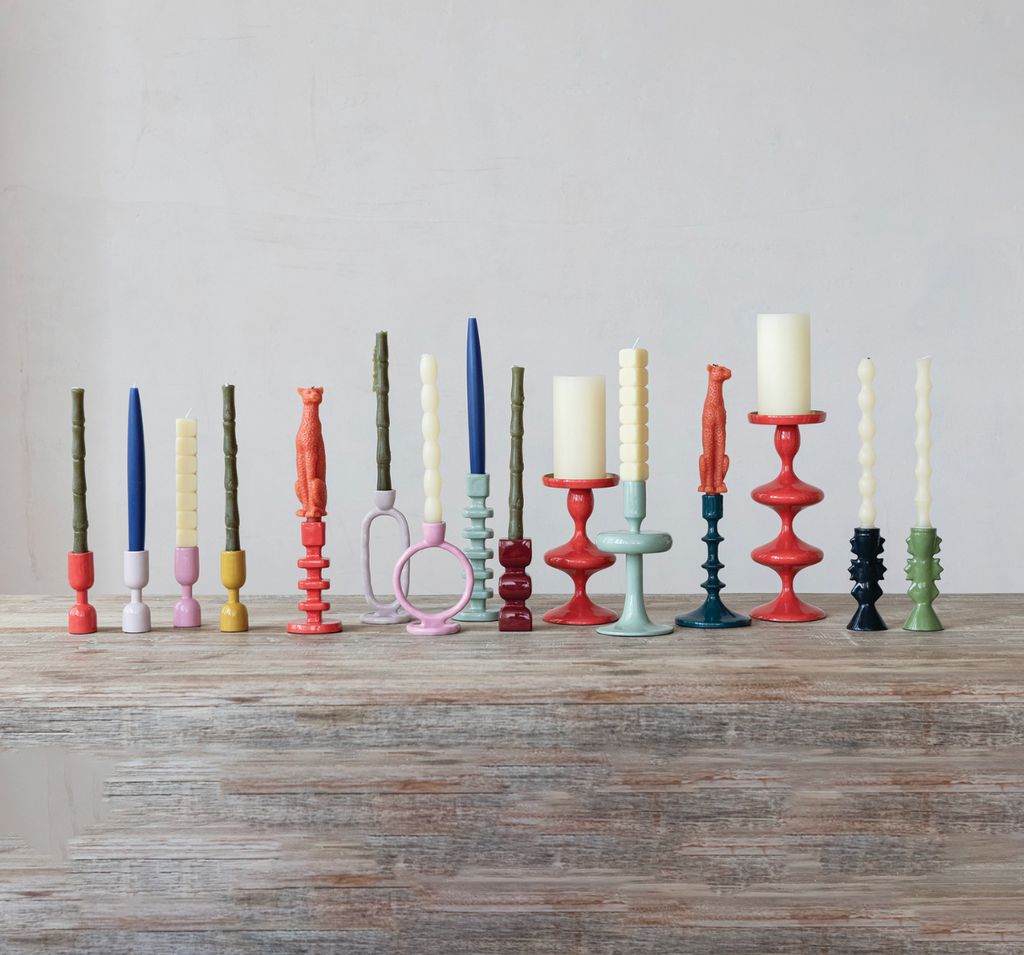 Enameled Taper Candle Holder