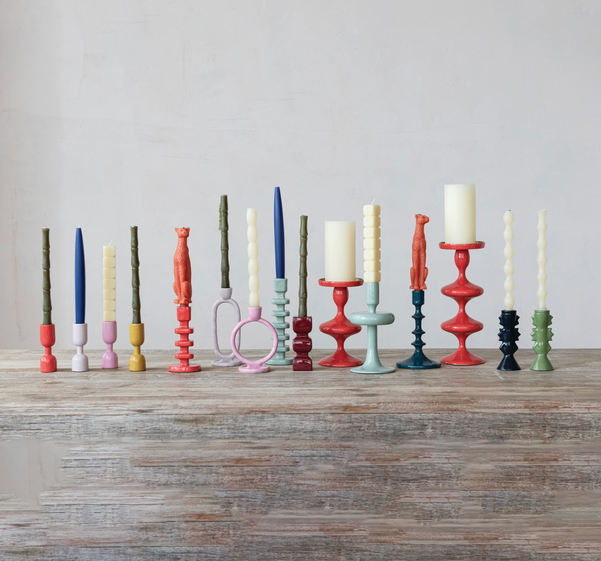 Enameled Taper Candle Holder